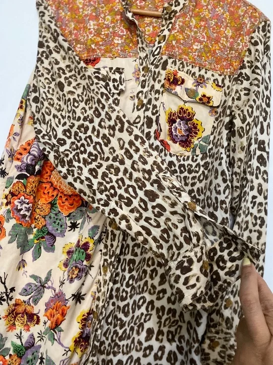 Anthropologie S Pilcro Relaxed Tunic Buttondown Top - Picture 8 of 13